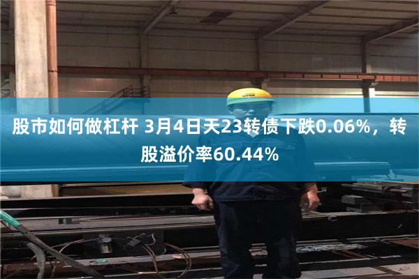 股市如何做杠杆 3月4日天23转债下跌0.06%，转股溢价率60.44%