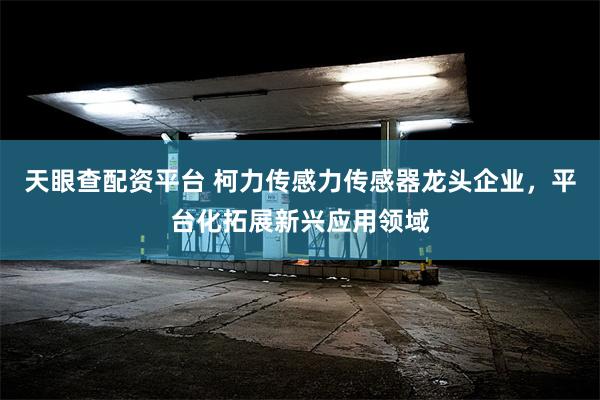 天眼查配资平台 柯力传感力传感器龙头企业，平台化拓展新兴应用领域