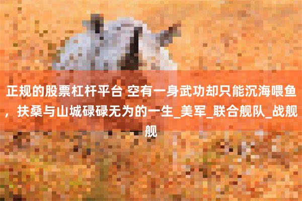 正规的股票杠杆平台 空有一身武功却只能沉海喂鱼，扶桑与山城碌碌无为的一生_美军_联合舰队_战舰